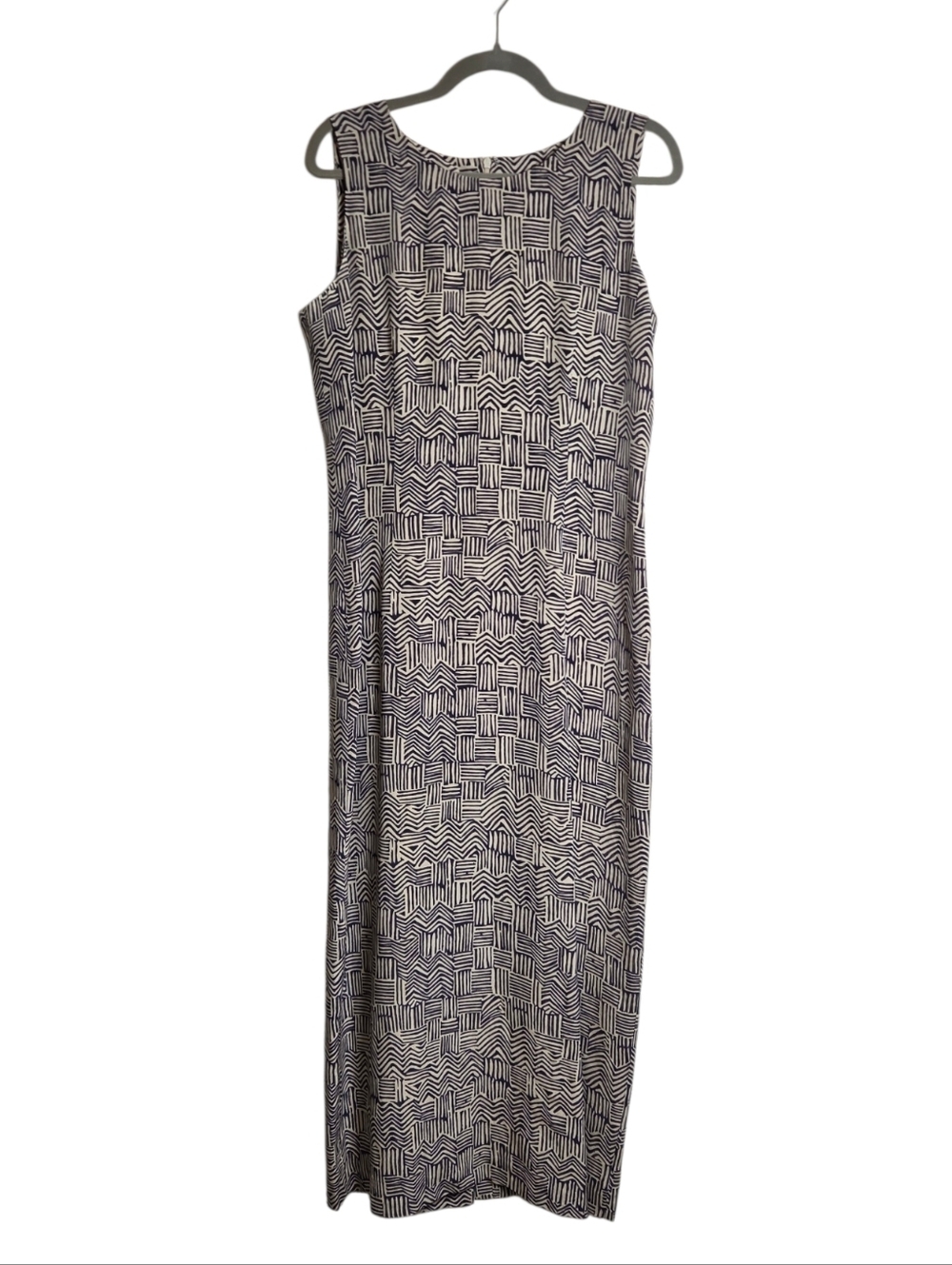 Vintage Spenser Jeremy Silk Sleeveless Maxi Dress Geometric Artsy Y2k 90s Sz 12 - Picture 10 of 10